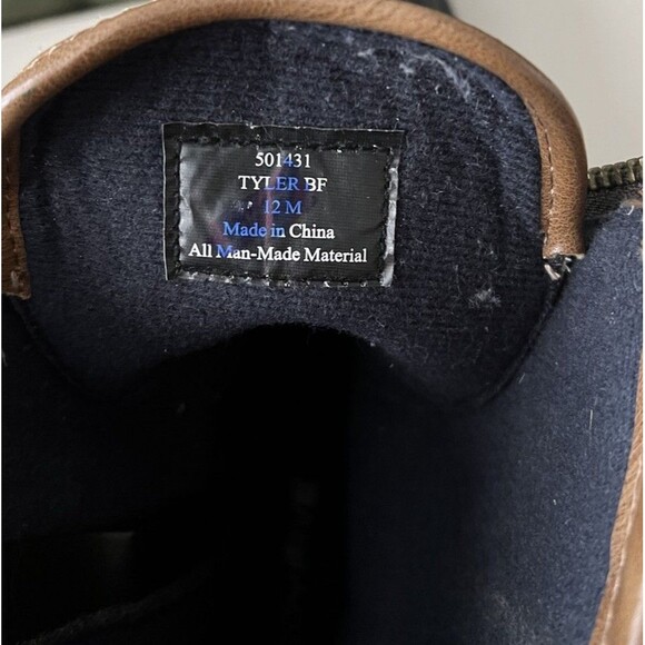 Day Five Casual Lace Brown Black Leather Zip Strap Boots Round Toe Size 12 M - Picture 10 of 10